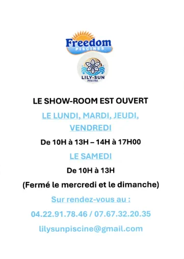 LE SHOWROOM PASSE A L' HEURE D'HIVERS , Aubagne, Lily Sun Piscine